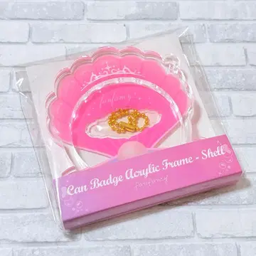 FUKUYA 후쿠야 캔뱃지 아크릴 프레임 쉘 핑크