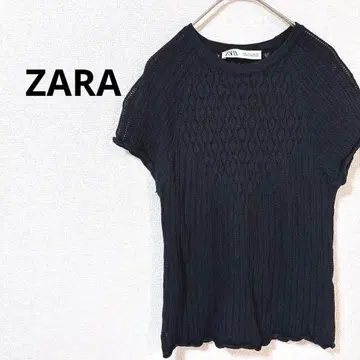 3.01. 자라 ZARA 반팔 니트 L 크로셰 시스루 편직 시원하고 쾌적