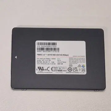 삼성전자 PM883 2.5 1.92TB SSD SATA | 브랜드 중고거래 플랫폼, 번개장터