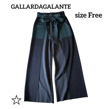 개럴개런트 본딩 바이컬러 와이드 팬츠 리본 벨트 F