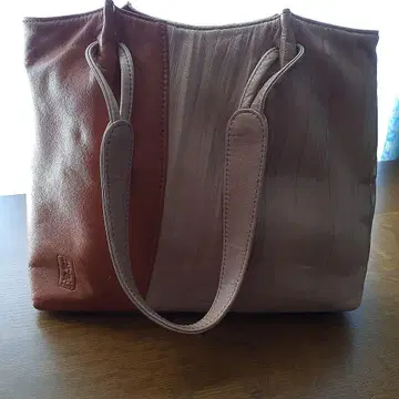 교토 신장 레더 토트백 베이지와 오렌지