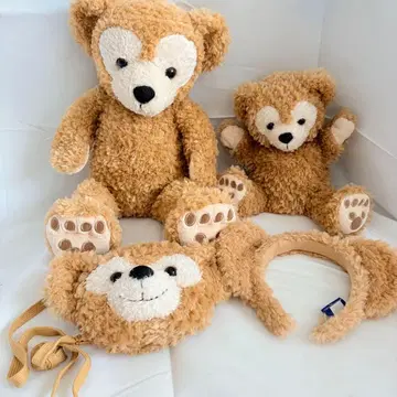 디즈니 리조트 더피 봉제 인형 파우치 퍼펫 머리띠