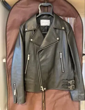 UNITED ARROWS 블랙 가죽 라이더 자켓