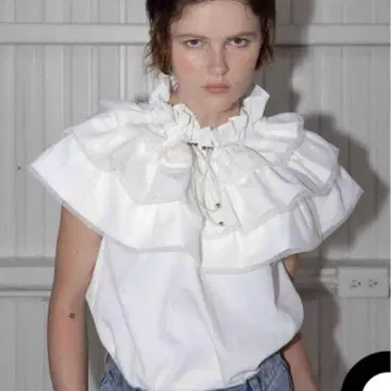 [택 포함 새상품] Bibiy ANGELINA TOP 프릴 블라우스 튤