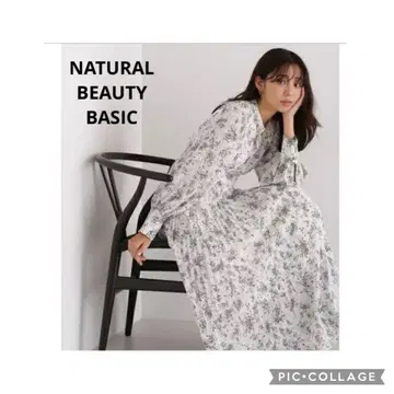 NATURAL BEAUTY BASIC 비올라 부케 조젯 원피스 M