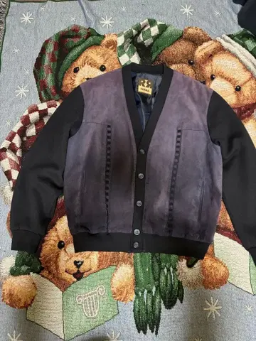 유로 SERRA 천연 가죽 가죽 가디건 52 울 니트 가디건