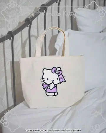 rady Hello Kitty 토트백 내추럴 키티 퍼플