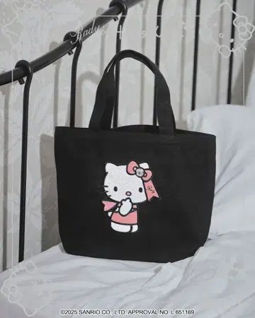 rady Hello Kitty 토트백 블랙 키티 핑크