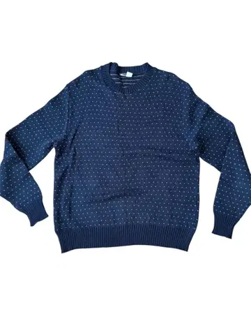 랜즈 엔드 네이비 L 랜즈 엔드 코튼 니트 버즈 아이