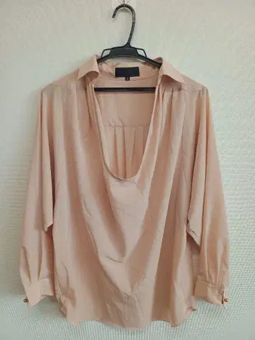 UNTITLED 블라우스 핑크 돌먼풍 스키퍼 일본제 새상품급 M