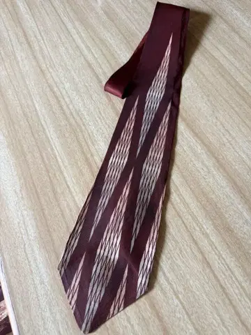40s 50s 빈티지 브라운 다이아몬드 패턴 넥타이 로카빌리