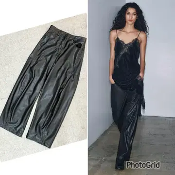 자라 페이크 가죽 벌룬 팬츠 올해 구매 ZARA ZW 컬렉션 블랙