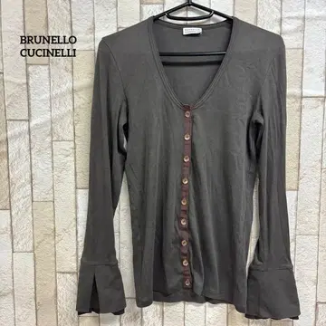 BRUNELLO CUCINELLI 브루넬로 쿠치넬리 브라운 V넥 긴팔