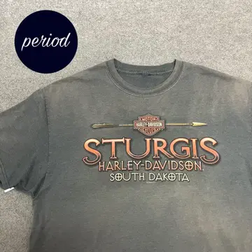 P3204 할리 데이비슨 양면 프린트 티셔츠 페이드