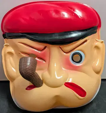 얼굴 가면 뽀빠이 파이프 포함 빨간색 모자 180mm