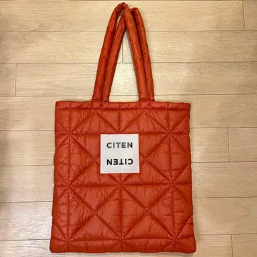 새상품급 CITEN 시텐 퀼팅 토트백 오렌지