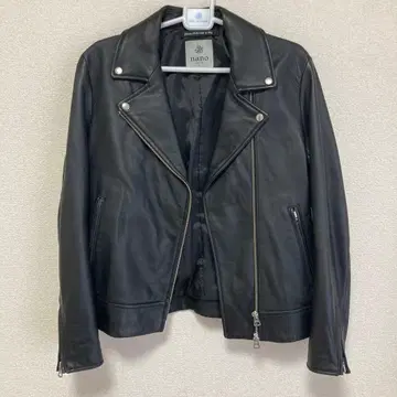 nano 가죽 양가죽 블랙 라이더 자켓 38