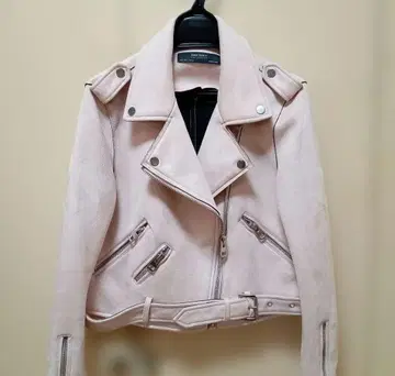 ZARA BASIC 더블 라이더 자켓 L 핑크