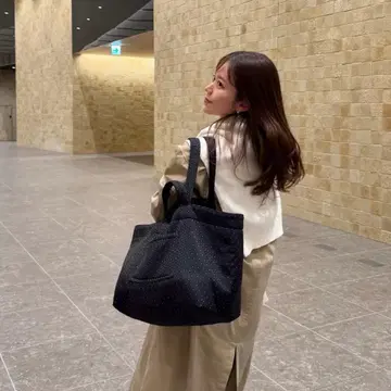 혜영 플라워 자카드백 위켄드 네이비 토트백 대
