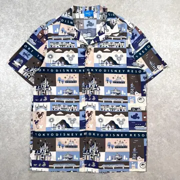 [ 새상품급 ] 도쿄 디즈니 리조트 오픈 카라 하와이안 셔츠 올 패턴 M