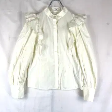 SNIDEL 프릴 블라우스 화이트 오가닉 볼륨 소매 스나이델