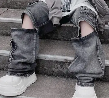 [ VOLCAN&APHRODITE ] 포켓 니 지퍼 데님 팬츠