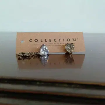 하트 모양 돌 silver925 참 & 라펠 핀 2개 세트