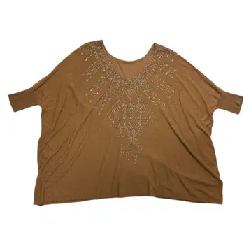 Diagram 비쥬 장식 돌먼 니트 튜닉 브라운 36 V넥