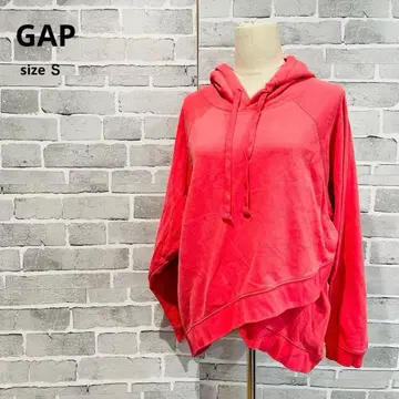 GAP 후드티 핑크 변형 비대칭 밑단 레이어드 S 레어B683