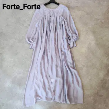 forte_forte 실크 레이스 시어 맥시 원피스 드레스