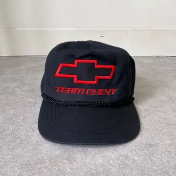 90s TEAM CHEVY 시보레 기업 로고 캡 빈티지 블랙