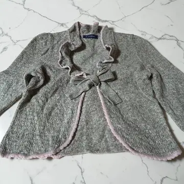 M'S GRACY 가디건 울 캐시미어 프릴 그레이 40