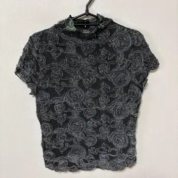 4298 시즈카 코무로 블랙 장미 시어 티셔츠
