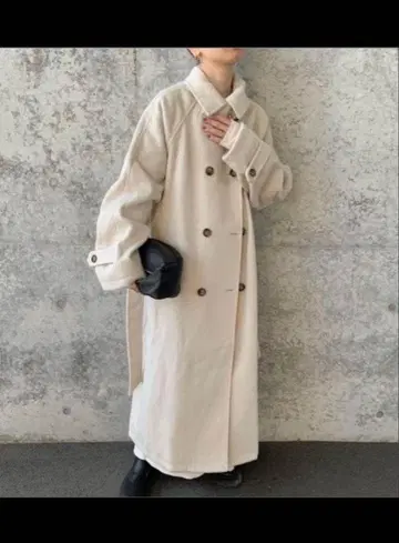 울라이크 2WAY 스텐 칼라 롱 코트 M