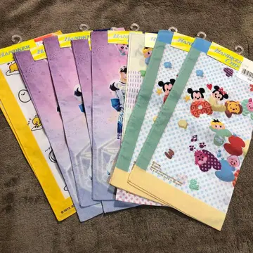 캐릭터 패턴 손수건 8개 세트 미키 구데타마