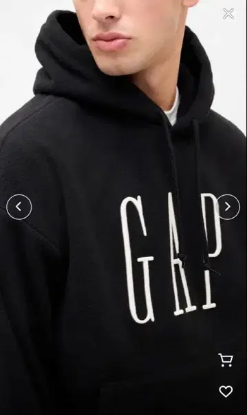 오버사이즈 폴라 플리스 GAP 로고 후드티