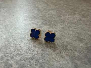 클로버 귀걸이 블루 골드 고급 럭셔리
