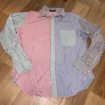 Bullock & Jones 스트라이프 긴팔 셔츠 크레이지 패턴 L