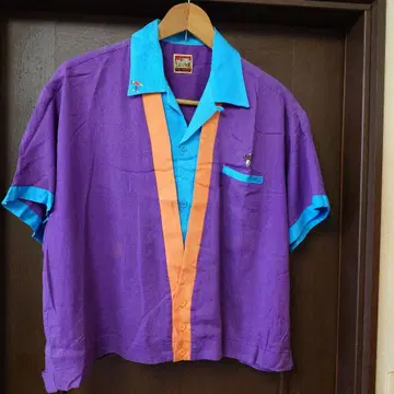 [ 구제 의류 ] 크림 소다 핑크 드래곤 볼링 셔츠