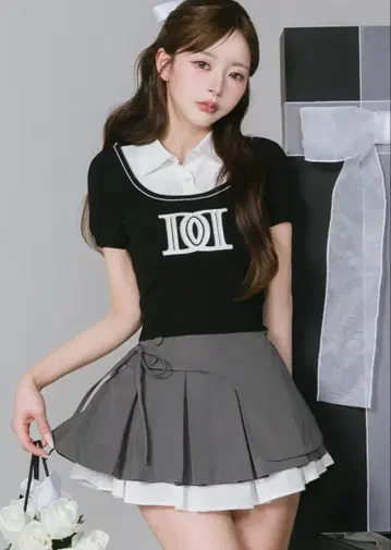 Darich DD 로고 레이어드 니트탑