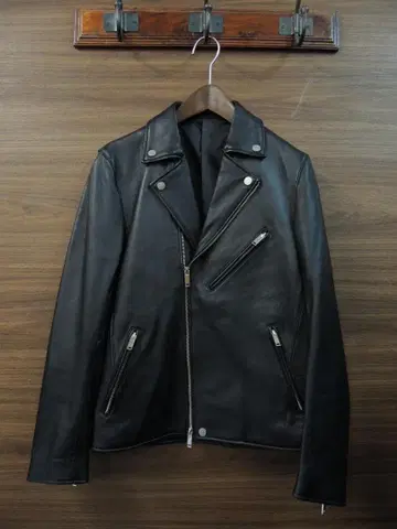 STUDIOUS 일본제 램 가죽 양가죽 더블 라이더 자켓 블랙