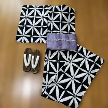 유카타 세트 반폭 오비 허리띠 일본 나막신 새상품