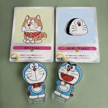 도라에몽 100% 카드와 핀 배지 세트