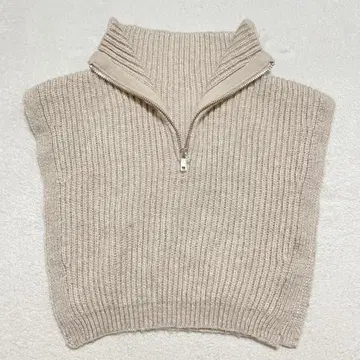 00S Y2K 에이치앤엠 니트 베스트 하프 지퍼 크롭 F