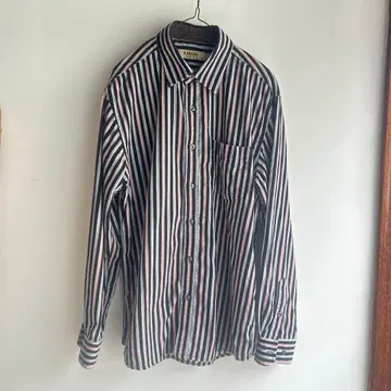 KANSAI JEANS 스트라이프 셔츠 L 긴팔 구제 의류 올 패턴