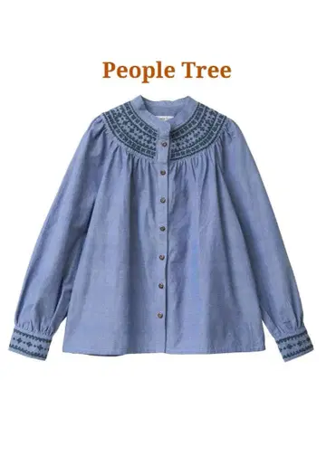 [ 새상품 ] 피플트리 수제 오가닉 코튼 바와리야 자수 블라우스