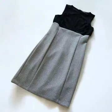 슬리브리스 랄프 로렌 원피스 블랙 체크 무늬