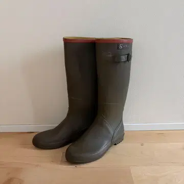 새상품급 AIGLE 에이글 레인부츠 카키 올리브 36 장화 프랑스