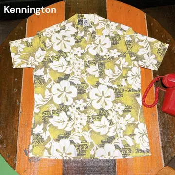 Kennington 하와이안 셔츠 올 패턴 꽃무늬 코튼 M 반팔