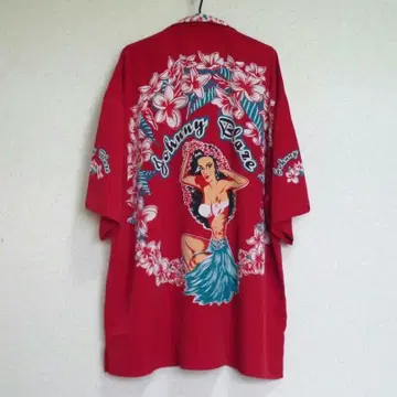 레어 Johnny blaze 조니블레이즈 알로하 셔츠 레드 2XL